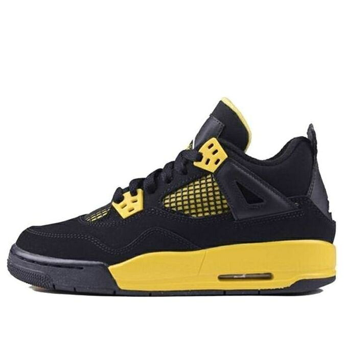 ナイキ ジョーダン 黒いこと 黒いこと 緑 緑であること \u0027THUNDER\u0027 お坊っちゃん キッズ JORDAN (GS) AIR 4 RETRO 2012 408452-008 / BLACK GREEN もの言う花 マタニティ スニーカー