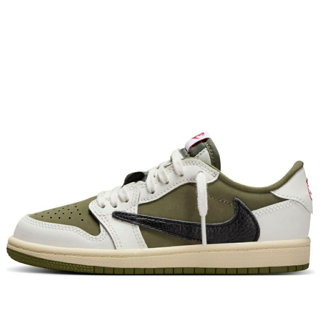 ナイキ ジョーダン オリーブ 黒色 ブラック トラヴィススコット 'MEDIUM OLIVE' ジュニア キッズ JORDAN (PS) AIR 1 RETRO LOW OG SP X TRAVIS SCOTT DO5442-200 / MEDIUM OLIVE BLACK SAIL MUSLIN ベビー マタニティ ス
