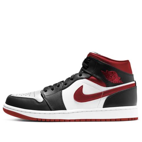 ナイキ ジョーダン ミッド 白色 ホワイト 赤 レッド 黒色 ブラック BLACK RED スニーカー メンズ JORDAN AIR 1 MID WHITE GYM 554724-122 / WHITE GYM RED BLACK
