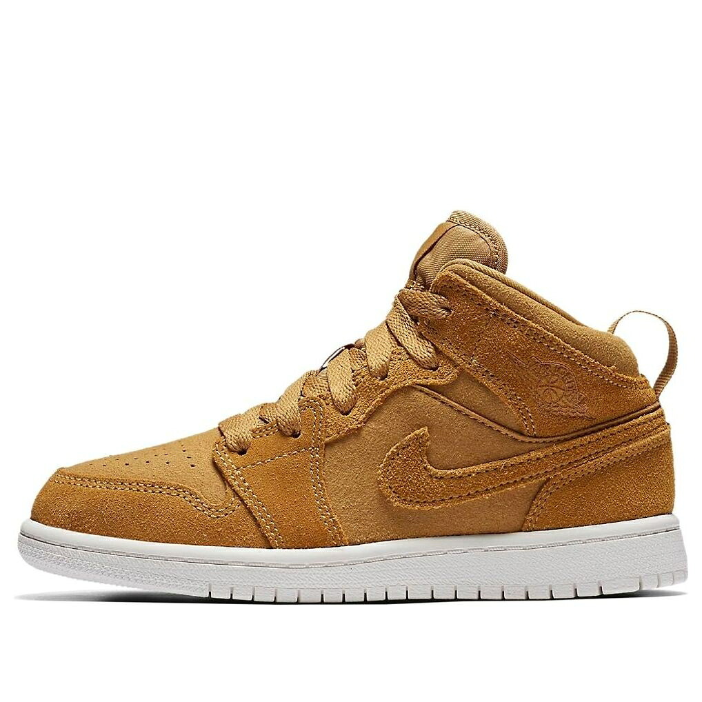 ナイキ ジョーダン ミッド 茶色 ブラウン 黄色 イエロー 'GOLDEN HARVEST' ジュニア キッズ JORDAN (PS) AIR 1 MID 640734-725 / BROWN YELLOW ベビー マタニティ スニーカー
