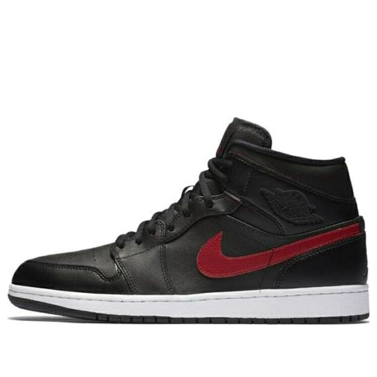 ナイキ ジョーダン ミッド 黒色 ブラック 赤 レッド 白色 ホワイト 'BLACK RED' ジュニア キッズ JORDAN (GS) AIR 1 RETRO MID GYM 554725-009 / BLACK GYM RED WHITE ベビー マタニティ スニーカー