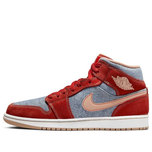 ナイキ ジョーダン ミッド 青み 青色 \u0027DENIM RED\u0027 スニーカー メンズ JORDAN AIR 1 MID DM4352-600 / BLUE