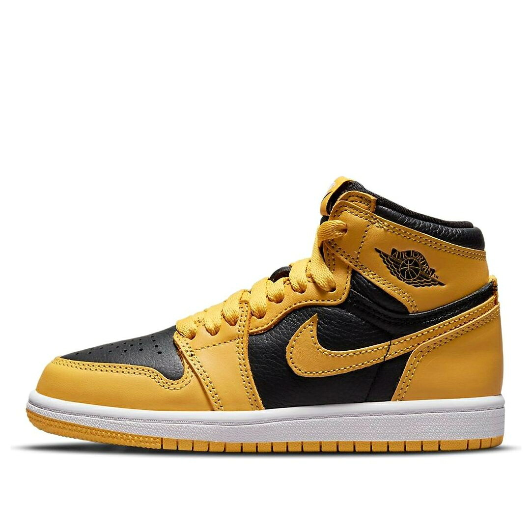 ナイキ ジョーダン ハイ 黒色 ブラック 黄色 イエロー 'POLLEN' ジュニア キッズ JORDAN (PS) AIR 1 RETRO HIGH OG AQ2664-701 / BLACK YELLOW ベビー マタニティ スニーカー|スニケス