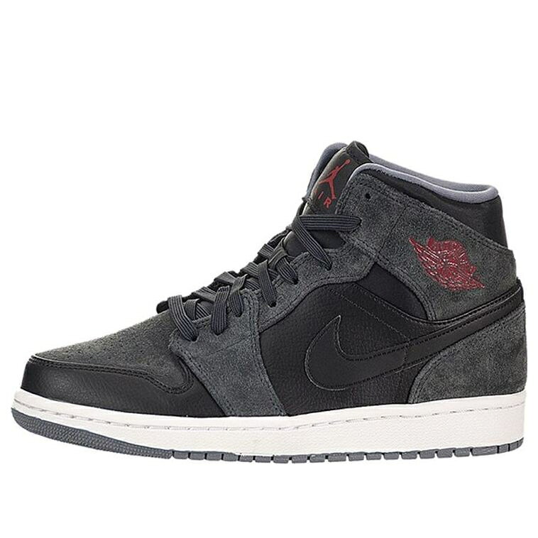 ナイキ ジョーダン ミッド 黒色 ブラック 'ANTHRACITE' スニーカー メンズ JORDAN AIR 1 MID 554724-018 / BLACK