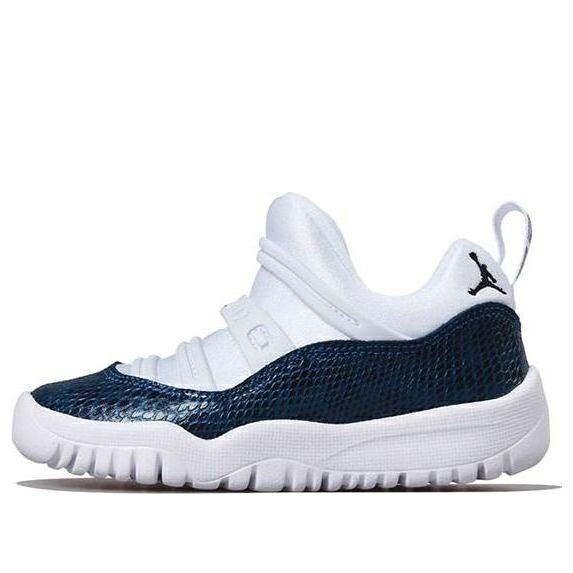 ナイキ ジョーダン 白色 ホワイト 紺色 ネイビー 黒色 ブラック 'SNAKESKIN' ベビー JORDAN (TD) AIR 11 RETRO LITTLE FLEX BQ7102-102 / WHITE NAVY BLACK