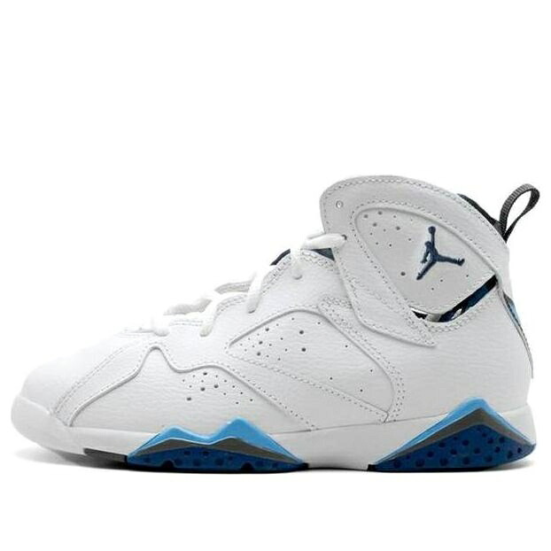 ナイキ ジョーダン 白色 ホワイト 青色 ブルー 'FRENCH BLUE' ジュニア キッズ JORDAN (PS) AIR 7 RETRO 304773-107 / WHITE BLUE ベビー マタニティ スニーカー｜スニケス