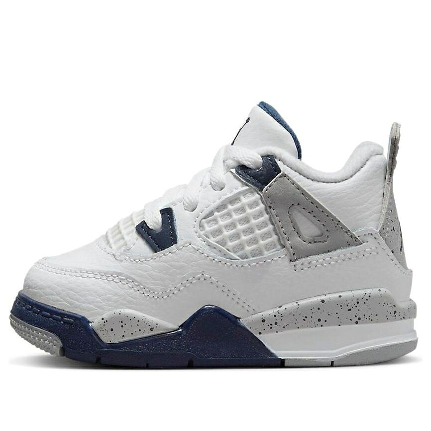 ナイキ ジョーダン 白色 ホワイト 紺色 ネイビー 'MIDNIGHT NAVY' ベビー JORDAN (TD) AIR 4 RETRO BQ7670-140 / WHITE MIDNIGHT NAVY LIGHT SMOKE