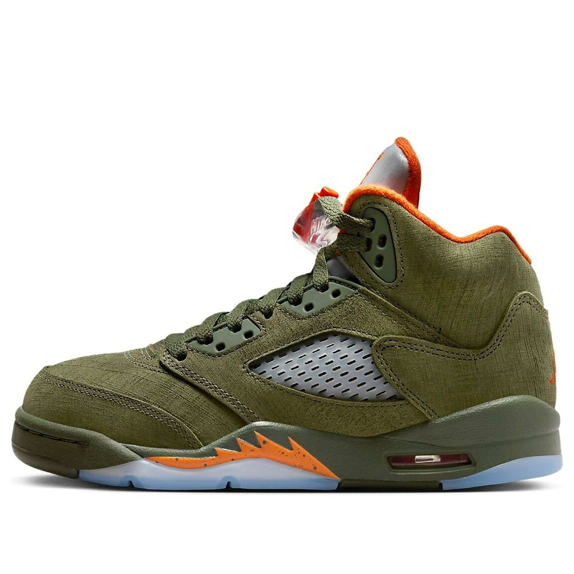 ナイキ ジョーダン 正規陸軍 オリーブ 橙 オレンジ色 \u0027OLIVE\u0027 御坊っちゃん キッズ JORDAN (GS) AIR 5 RETRO 440888-308 / ARMY OLIVE SOLAR ORANGE もの言う花 マタニティ スニーカー