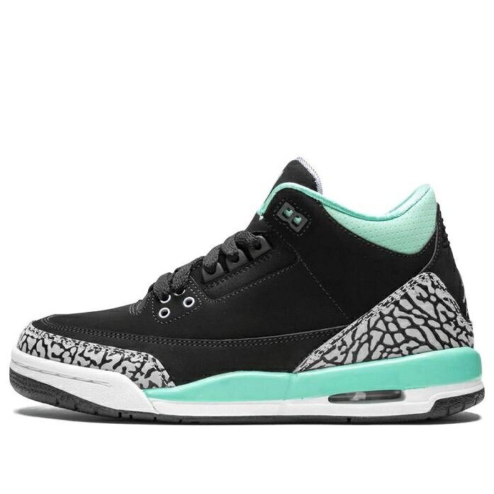 ナイキ ジョーダン \u0027BLACK MINT\u0027 御坊っちゃん キッズ JORDAN (GS) AIR 3 RETRO 441140-045 / BLK IRN PRPL BLCHD TRQ WLF GRY もの言う花 マタニティ スニーカー