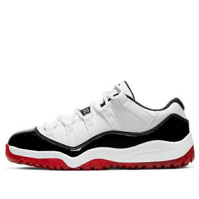 ナイキ ジョーダン 白色 ホワイト 赤 レッド 黒色 ブラック 'CONCORDBRED' ジュニア キッズ JORDAN (PS) AIR 11 RETRO LOW 'CONCORD-BRED' 505835-160 / WHITE UNIVERSITY RED BLACK TRUE ベビー マタニティ スニーカー｜スニケス