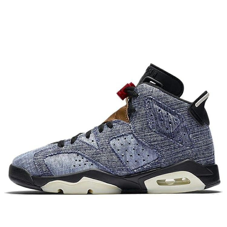 ナイキ ジョーダン ジーンズ 黒いこと 黒いこと \u0027WASHED DENIM\u0027 御坊っちゃん キッズ JORDAN (GS) AIR 6 RETRO CV5489-401 / WASHED DENIM BLACK SAIL VARSITY もの言う花 マタニティ スニーカー