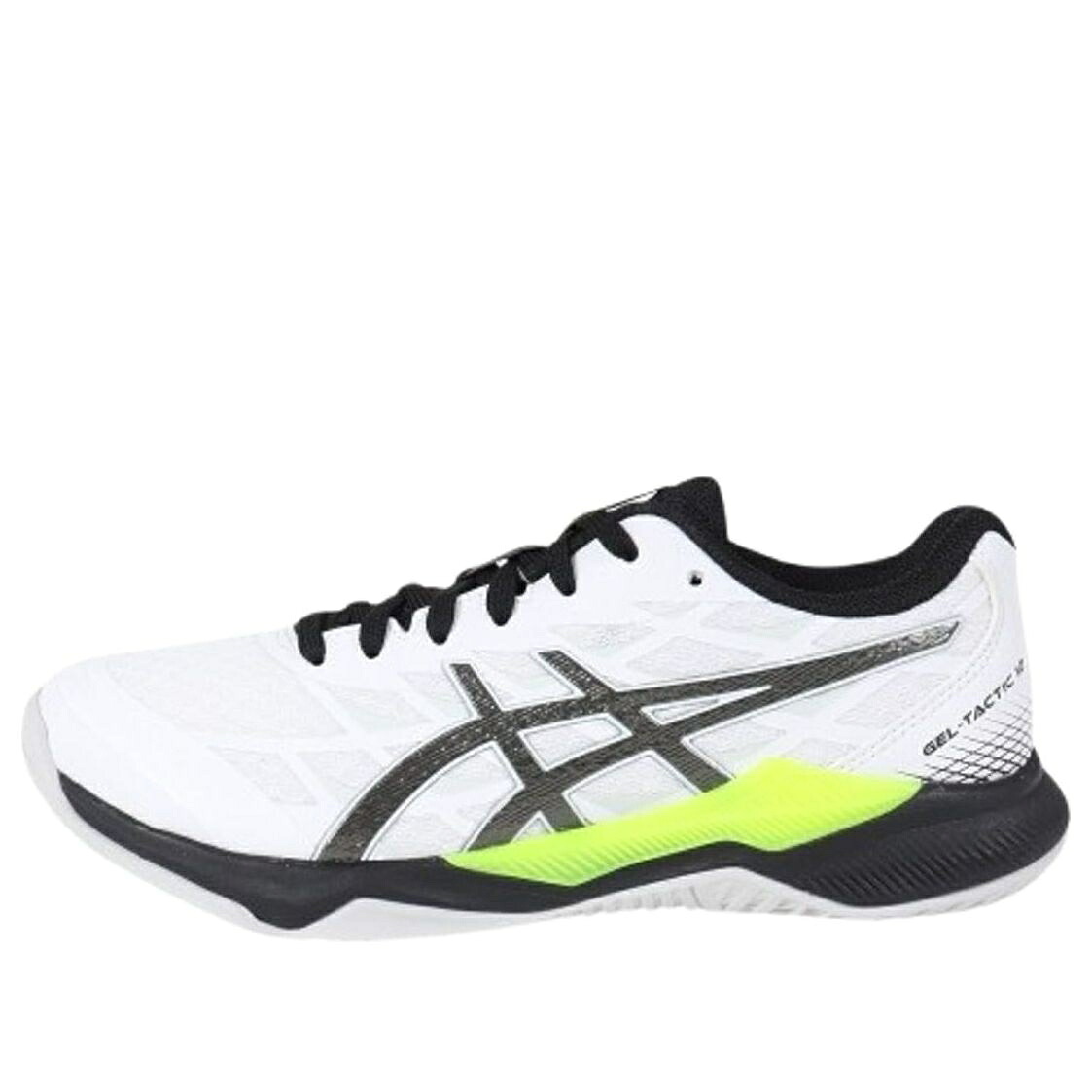アシックス 白色 ホワイト 'WHITE VOLT' スニーカー メンズ ASICS GEL-TACTIC 12 GUNMETAL 1073A058-101 / WHITE GUNMETAL VOLT｜スニケス