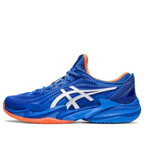 アシックス 厚地の外套 青み 青色 橙 オレンジ色 \u0027TUNA BLUE\u0027 スニーカー メンズ ASICS COURT FF 3 NOVAK 1041A361-960 / BLUE ORANGE