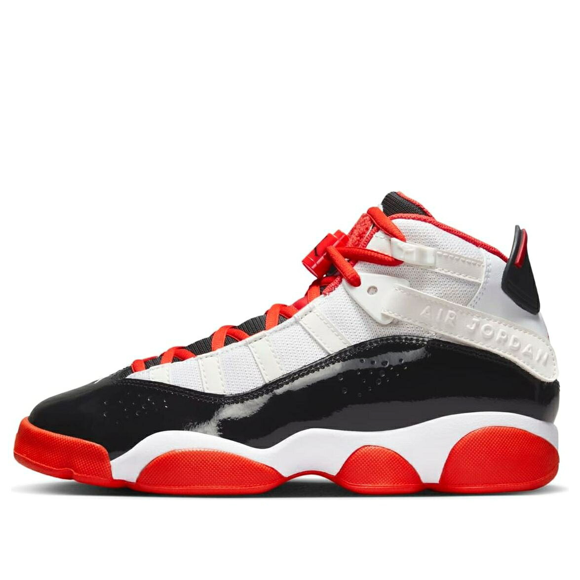 ナイキ ジョーダン リング 黒色 ブラック チーム 白色 ホワイト 橙 オレンジ 'WHITE ORANGE' スニーカー レディース JORDAN (GS) AIR 6 RINGS BLACK TEAM DV1345-108 / WHITE BLACK SAIL TEAM ORANGE｜スニケス