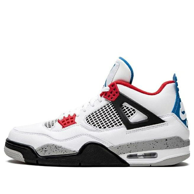 ナイキ ジョーダン 白色 ホワイト 青色 ブルー ファイア 赤 レッド 'WHAT 4' ジュニア キッズ JORDAN (GS) AIR 4 RETRO SE THE 408452-146 / WHITE MILITARY BLUE FIRE RED ベビー マタニティ スニーカー