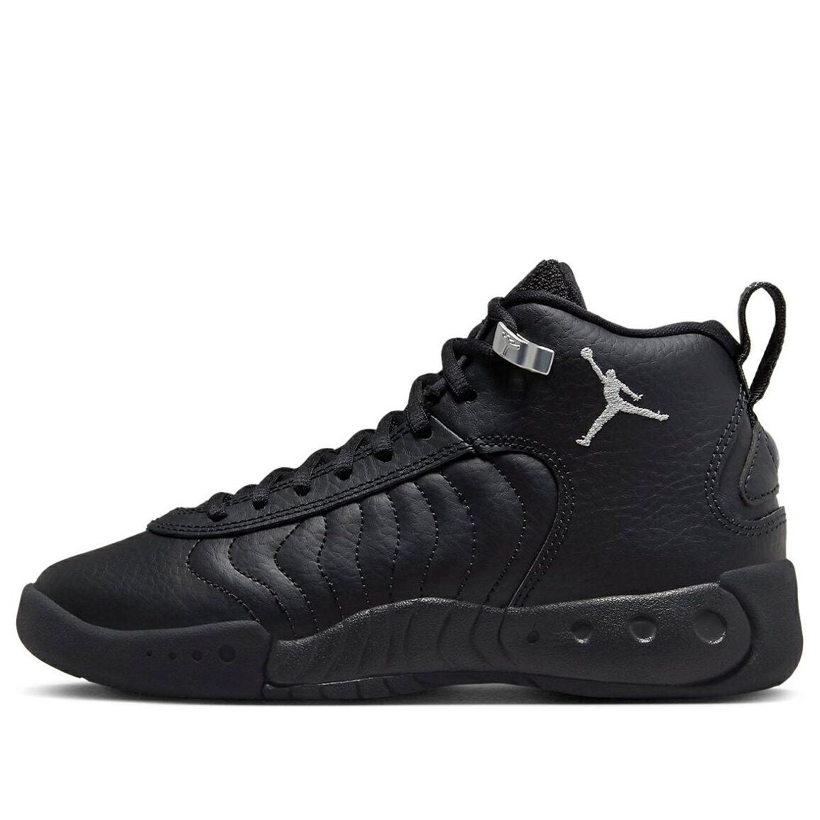 ナイキ ジョーダン ジャンプマン プロ 黒色 ブラック 銀色 シルバー 白色 ホワイト 'BLACK SILVER' ジュニア キッズ JORDAN (GS) AIR JUMPMAN PRO METALLIC DQ8436-001 / BLACK METALLIC SILVER WHITE ベビー マタニ｜スニケス