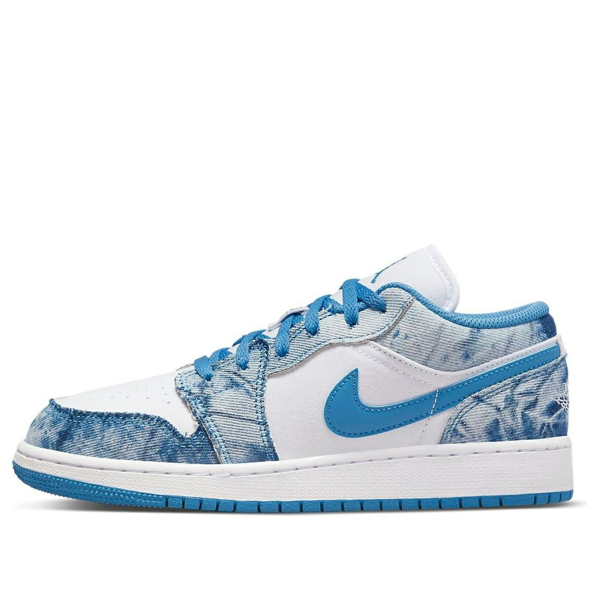 ナイキ ジョーダン 白いこと 白いこと 青味 青み \u0027WASHED DENIM\u0027 御坊っちゃん キッズ JORDAN (GS) AIR 1 LOW DM8947-100 / WHITE BLUE もの言う花 マタニティ スニーカー