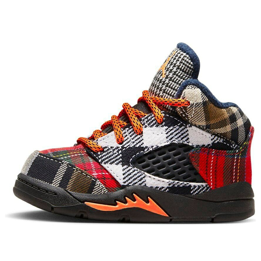 ナイキ ジョーダン 黒いこと 黒いこと 橙 オレンジ色 \u0027PLAID\u0027 もの言う花 JORDAN (TD) AIR 5 RETRO FD4813-008 / BLACK TOTAL ORANGE DARK OBSIDIAN