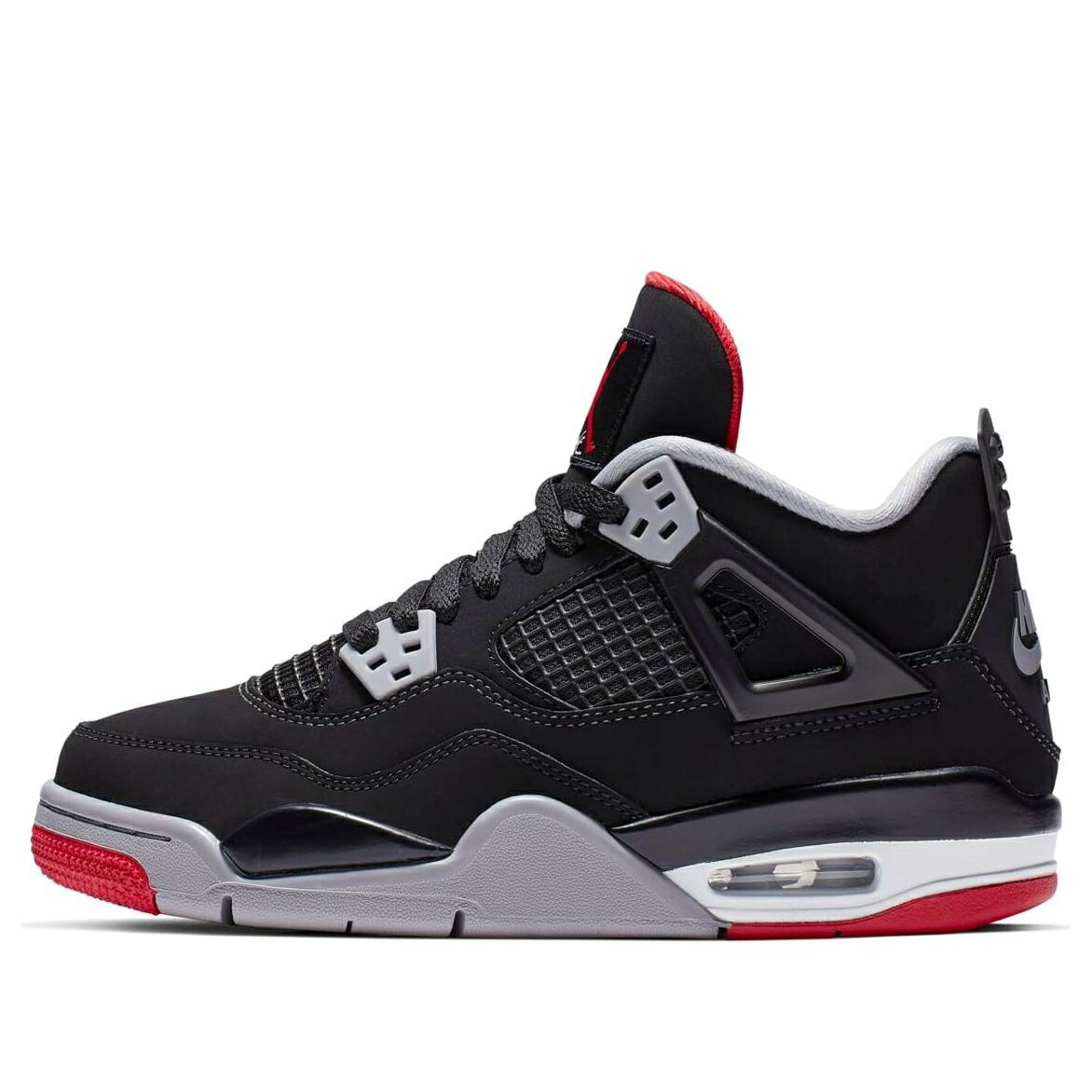 ナイキ ジョーダン 黒色 ブラック ファイア 赤 レッド 灰色 シメント グレー BRED ジュニア キッズ JORDAN (GS) AIR 4 RETRO OG 2019 408452-060 / BLACK FIRE RED CEMENT GREY ベビー マタニティ スニーカー