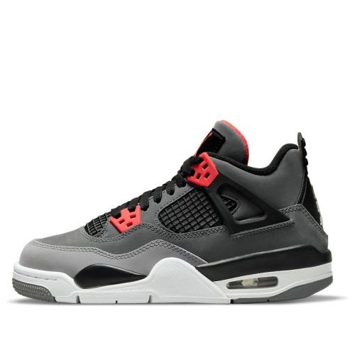 ナイキ ジョーダン 灰色 グレー 黒色 ブラック 'INFRARED' ジュニア キッズ JORDAN (GS) AIR 4 RETRO 408452-061 / DARK GREY INFRARED 23 BLACK ベビー マタニティ スニーカー