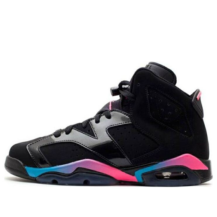ナイキ ジョーダン 黒色 ブラック PINK FLASH ジュニア キッズ JORDAN (GS) AIR 6 RETRO 543390-050 / BLACK ベビー マタニティ スニーカー