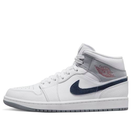 ナイキ ジョーダン ミッド 白いこと 白いこと 赤 赤いこと ステルス \u0027PARIS\u0027 スニーカー メンズ JORDAN AIR 1 MID DR8038-100 / WHITE UNIVERSITY RED STEALTH