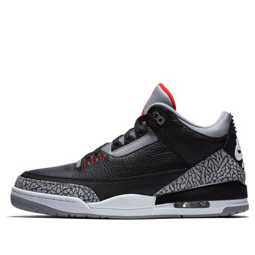 ナイキ ジョーダン 黒色 ブラック 灰色 シメント グレー ファイア BLACK CEMENT スニーカー メンズ JORDAN AIR 3 RETRO OG 2018 854262-001 / BLACK CEMENT GREY WHT FIRE RD