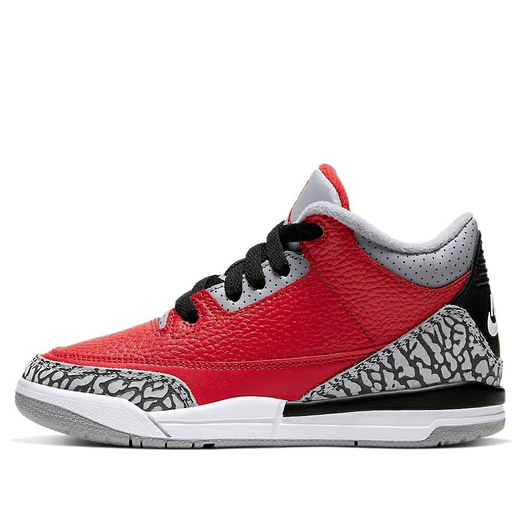 ナイキ ジョーダン ファイア 赤 レッド 灰色 シメント グレー 'UNITE' ジュニア キッズ JORDAN (PS) AIR 3 RETRO SE CQ0487-600 / FIRE RED CEMENT GREY ベビー マタニティ スニーカー|スニケス