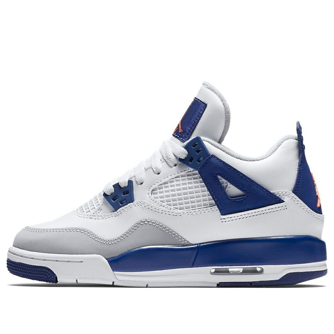 ナイキ ジョーダン 白いこと 白いこと \u0027DEEP BLUE\u0027 お坊っちゃん キッズ JORDAN (GS) AIR 4 ROYAL 487724-132 / WHITE HYPR ORNG DP RYL BL WLF もの言う花 マタニティ スニーカー
