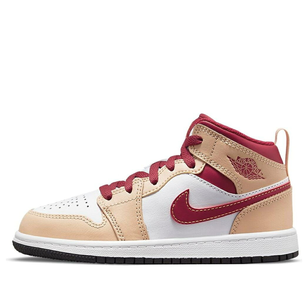 ナイキ ジョーダン ミッド カリー カーディナル 白色 ホワイト 赤 レッド 'LIGHT RED' ジュニア キッズ JORDAN (PS) AIR 1 MID CURRY CARDINAL 640734-201 / WHITE ONYX WHITE CARDINAL RED ベビー マタニティ スニ