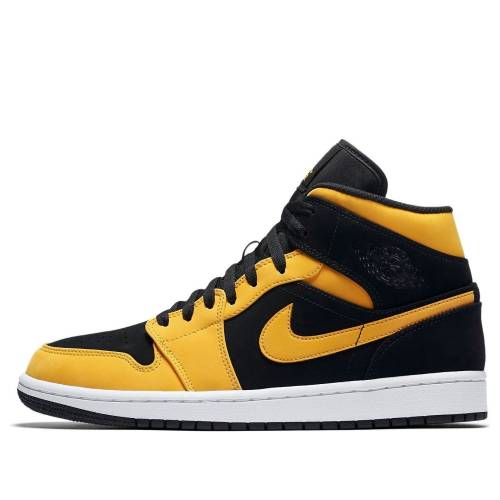 ナイキ ジョーダン ミッド 黒色 ブラック ゴールド REVERSE LOVE スニーカー メンズ JORDAN AIR 1 RETRO MID NEW 554724-071 / BLACK UNIVERSITY GOLD