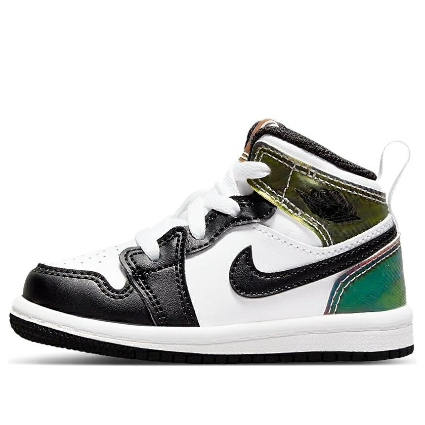 ナイキ ジョーダン ミッド 黒色 ブラック 白色 ホワイト 緑 グリーン 'HEAT CHANGE' ベビー JORDAN (TD) AIR 1 MID SE REACTIVE COLOR DM7804-100 / BLACK WHITE GREEN