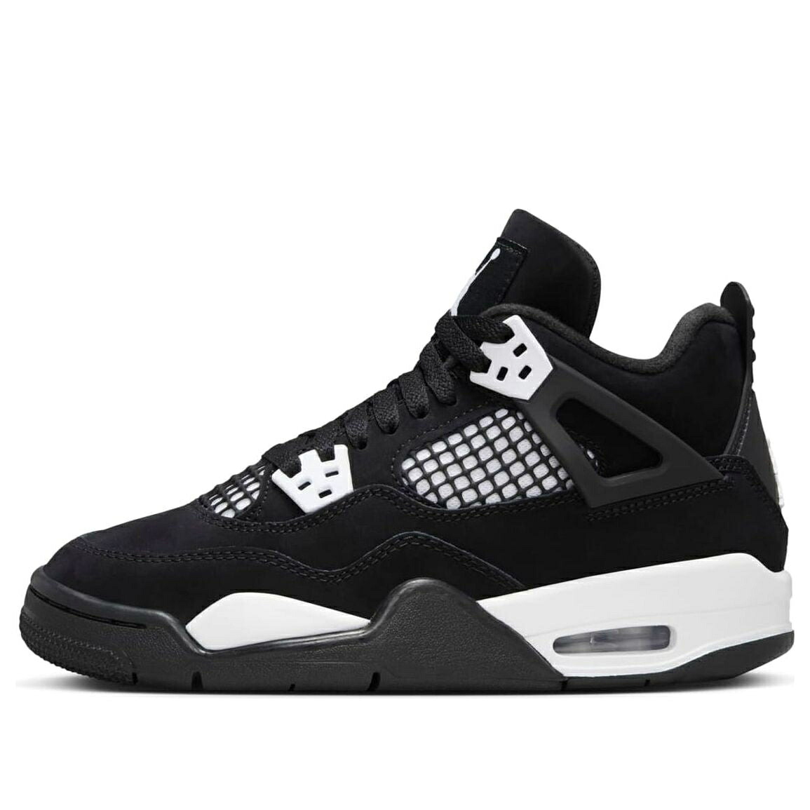 ナイキ ジョーダン 黒色 ブラック 白色 ホワイト 'WHITE THUNDER' ジュニア キッズ JORDAN (GS) AIR 4 RETRO FQ8213-001 / BLACK WHITE BLACK ベビー マタニティ スニーカー