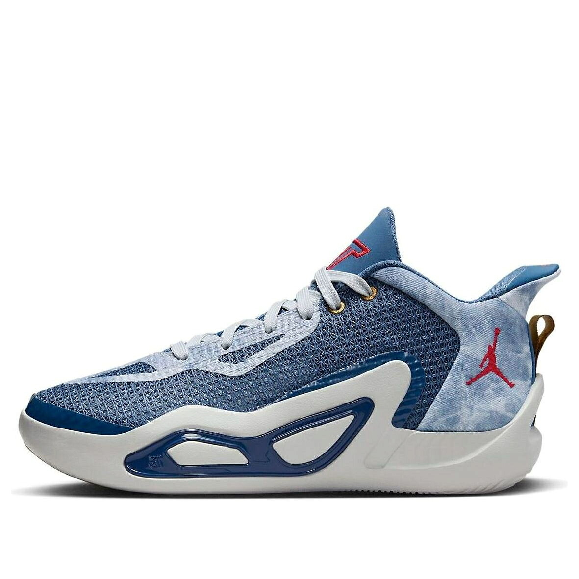 ナイキ ジョーダン 青味 青み 赤 赤いこと \u0027DENIM\u0027 御坊っちゃん キッズ JORDAN (GS) AIR TATUM 1 DX5359-400 / STONE BLUE UNIVERSITY RED MYSTIC もの言う花 マタニティ スニーカー