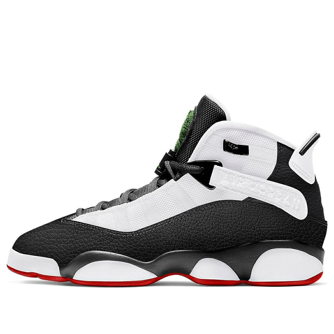 ナイキ ジョーダン リング 黒色 ブラック 白色 ホワイト 赤 レッド 'HE GAME' ジュニア キッズ JORDAN (GS) AIR 6 RINGS GOT 323419-008 / BLACK WHITE RED ベビー マタニティ スニーカー