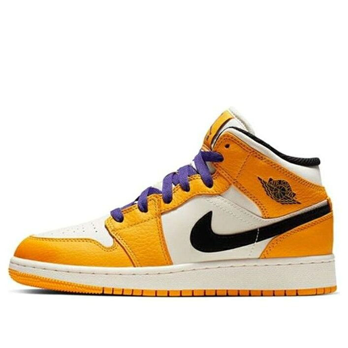 ナイキ ジョーダン ミッド ゴールド \u0027LAKERS GOLD\u0027 お坊っちゃん キッズ JORDAN (GS) AIR 1 MID BQ6931-700 / GOLD もの言う花 マタニティ スニーカー