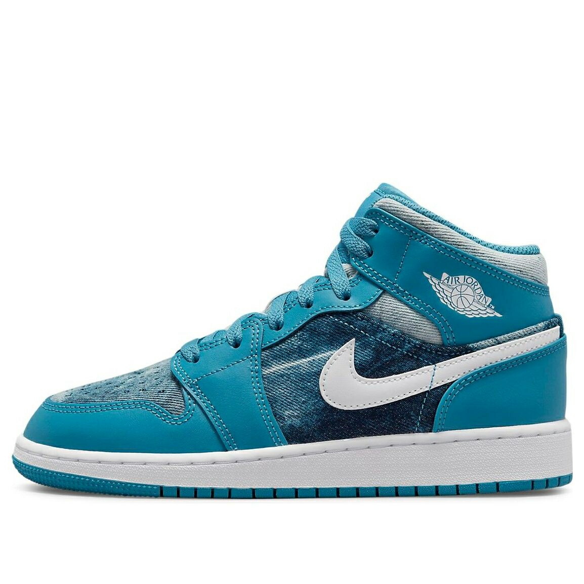 ナイキ ジョーダン ミッド 青碧 青色 白いこと 白いこと \u0027WASHED DENIM\u0027 御坊っちゃん キッズ JORDAN (GS) AIR 1 MID DM8951-400 / BLUE WHITE もの言う花 マタニティ スニーカー キッズファッション-キッズ・ベビー・マタニティ-靴