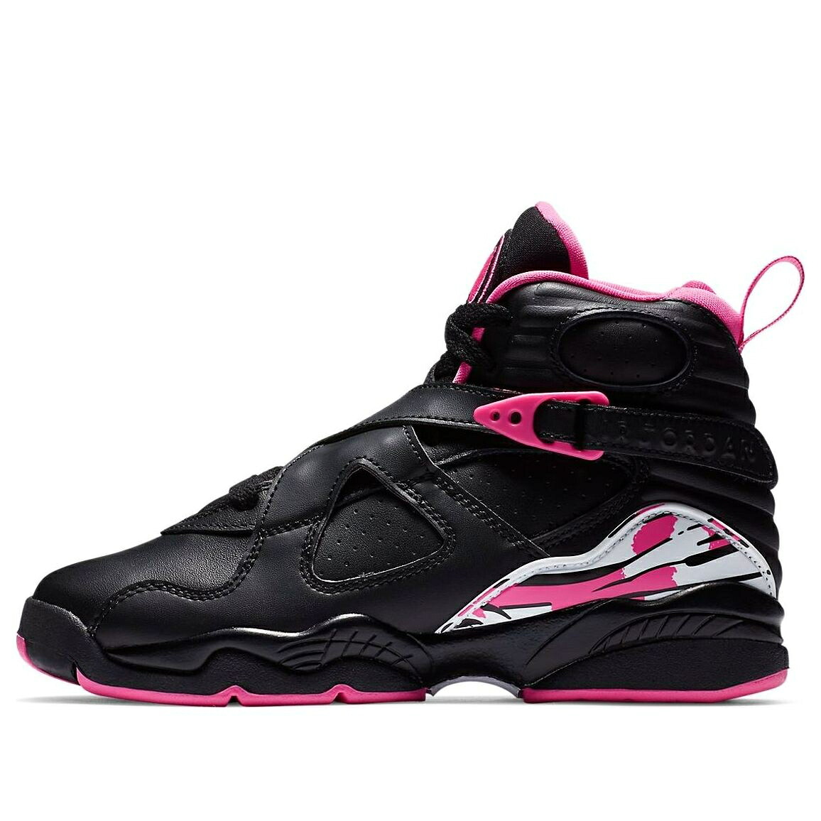 ナイキ ジョーダン 黒いこと 黒いこと 白いこと 白いこと \u0027PINKSICLE\u0027 御坊っちゃん キッズ JORDAN (GS) AIR 8 RETRO 580528-006 / BLACK WHITE PINKSICLE もの言う花 マタニティ スニーカー