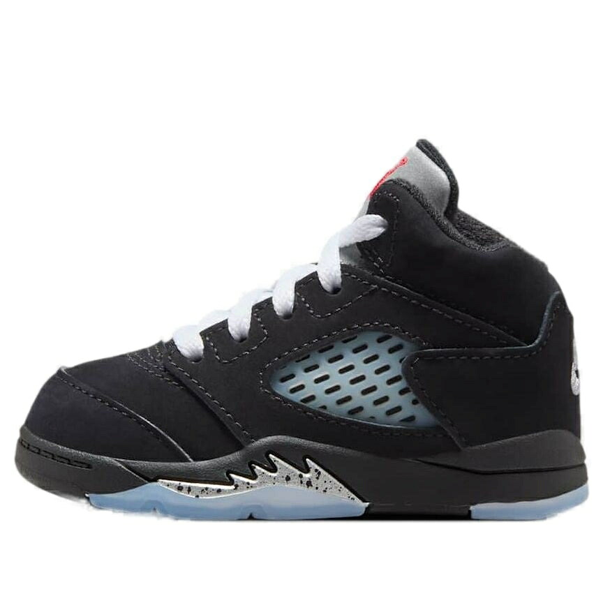 ナイキ ジョーダン 黒色 ブラック 白色 ホワイト 銀色 シルバー ファイア 'BLACK REIMAGINED' ベビー JORDAN (TD) AIR 5 RETRO OG METALLIC HF3977-001 / BLACK WHITE METALLIC SILVER FIRE