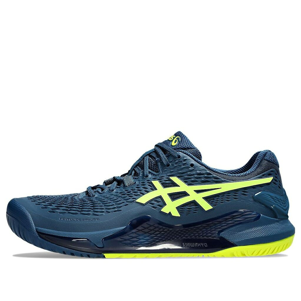 アシックス 青色 ブルー 黄色 イエロー 'MAKO YELLOW' スニーカー メンズ ASICS GEL-RESOLUTION 9 BLUE SAFETY 1041A330-404 / MAKO BLUE SAFETY YELLOW