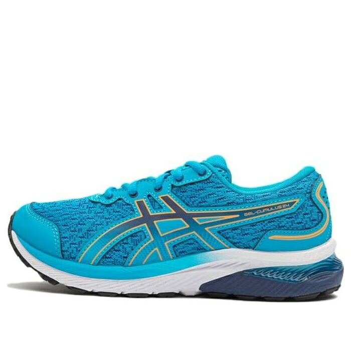 アシックス 青味 青み \u0027ISLAND PEACH\u0027 御坊っちゃん キッズ ASICS (GS) GEL-CUMULUS 24 BLUE SUN 1014A270-402 / ISLAND BLUE SUN PEACH もの言う花 マタニティ スニーカー
