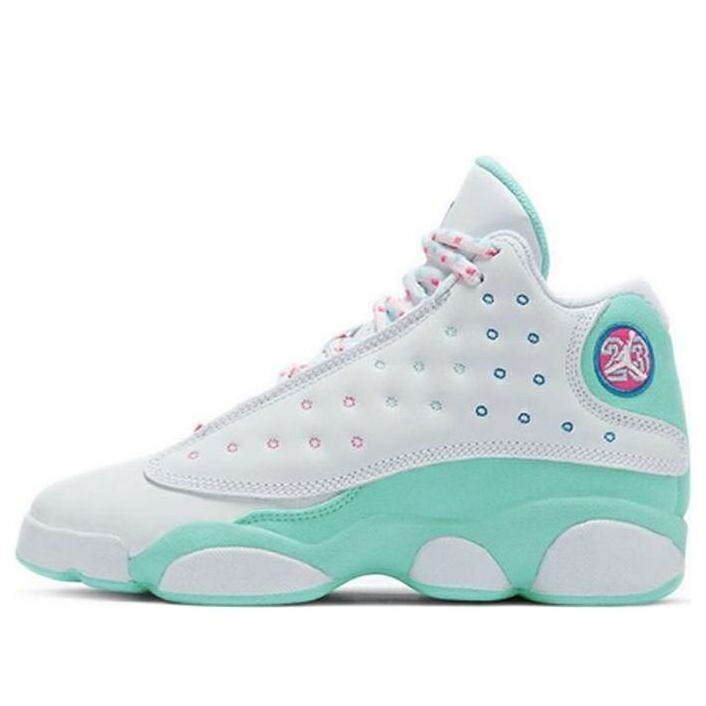 ナイキ ジョーダン サーティーン 白色 ホワイト 緑 グリーン 'AURORA GREEN' ジュニア キッズ JORDAN (GS) AIR 13 RETRO 439358-100 / WHITE SOAR AURORA GREEN DIGITAL ベビー マタニティ スニーカー|スニケス