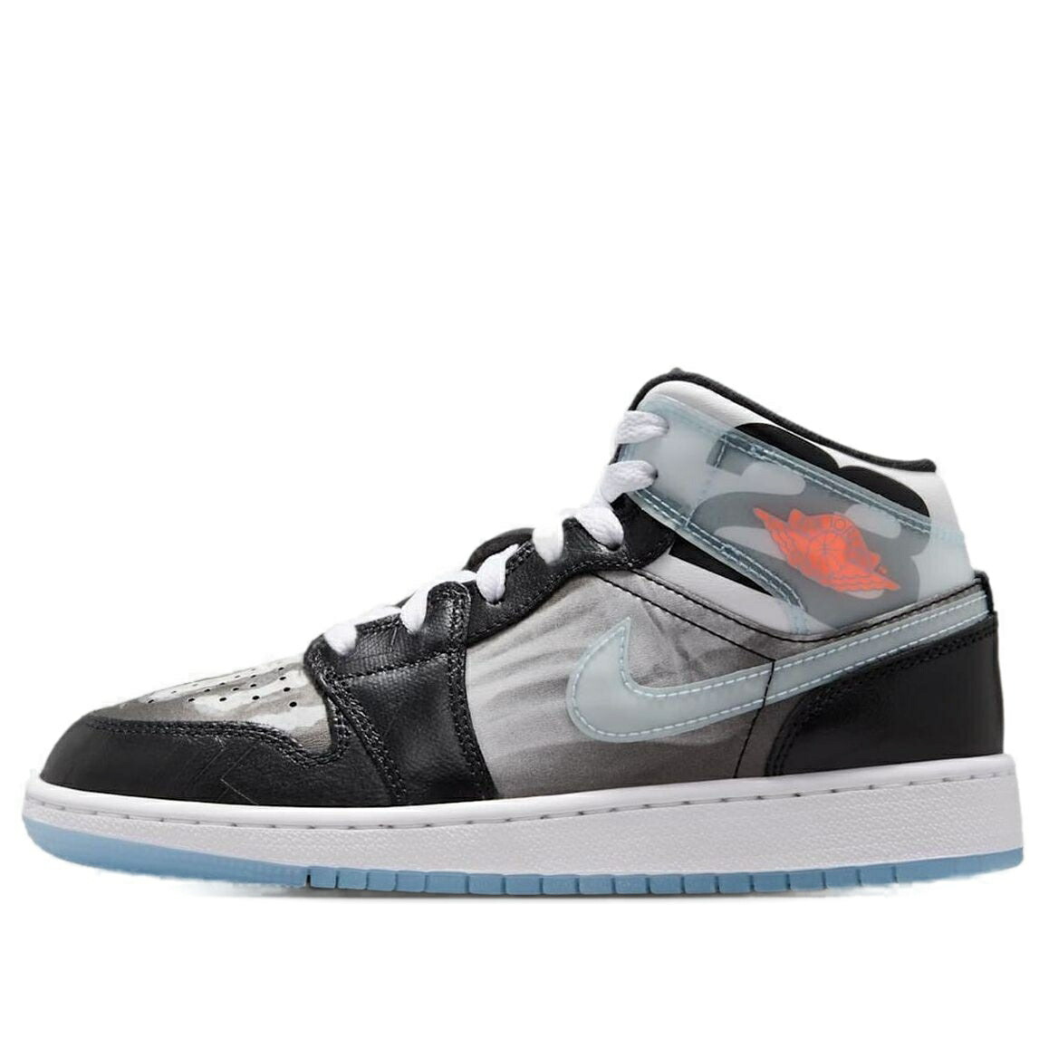 ナイキ ジョーダン ミッド 黒色 ブラック クリムゾン 白色 ホワイト 'XRAY' ジュニア キッズ JORDAN (GS) AIR 1 MID 'X-RAY' HF3210-001 / BLACK TOTAL CRIMSON WHITE ICE ベビー マタニティ スニーカー
