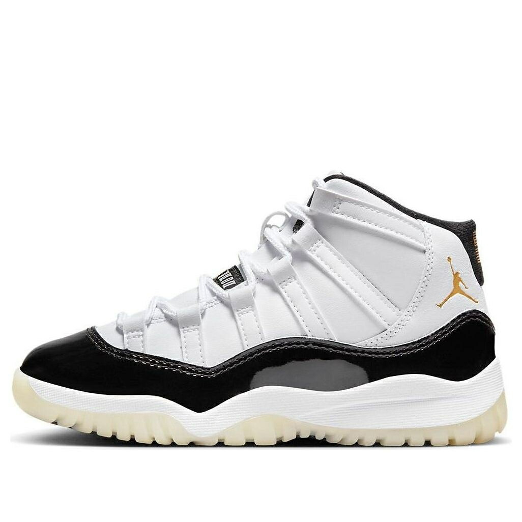 ナイキ ジョーダン 白色 ホワイト 黒色 ブラック ゴールド DEFINING GRATITUDE ジュニア キッズ JORDAN (PS) AIR 11 RETRO MOMENT DMP 2023 378039-170 / WHITE BLACK METALLIC GOLD ベビー マタニティ スニーカー