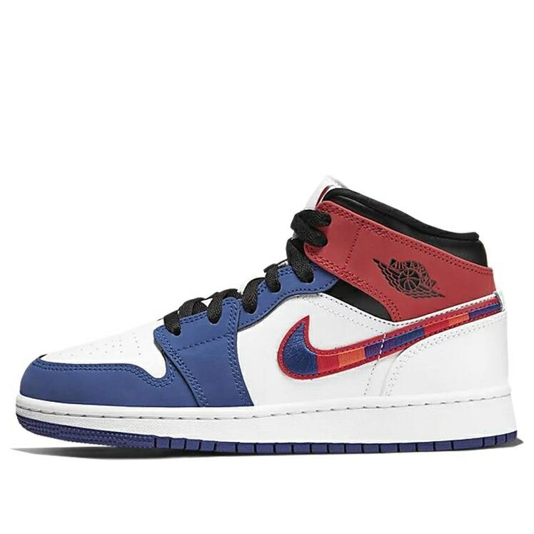 ナイキ ジョーダン ミッド 白色 ホワイト 青色 ブルー MULTICOLORED SWOOSH ジュニア キッズ JORDAN (GS) AIR 1 MID SE BQ6931-146 / WHITE UNIVERSITY BLUE VARSITY ベビー マタニティ スニーカー