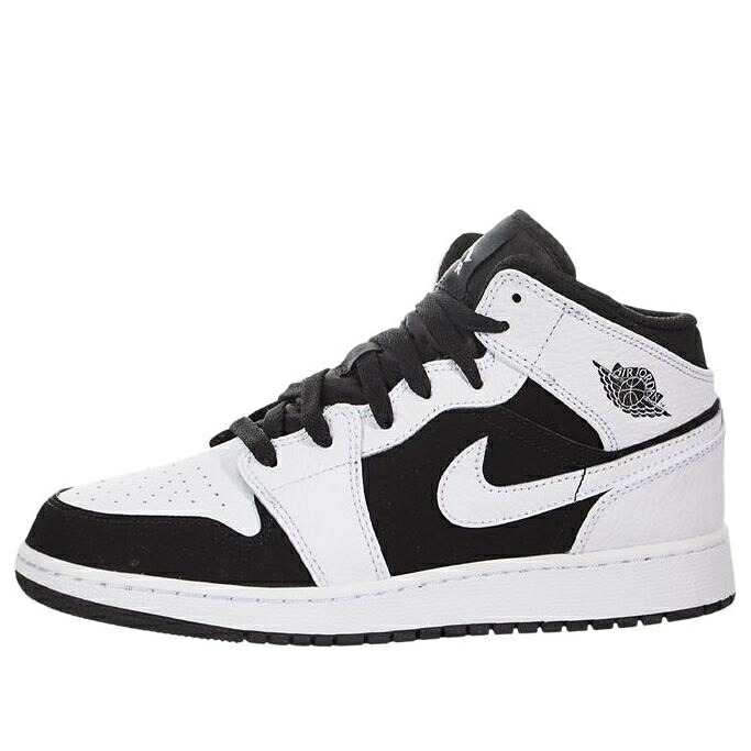 ナイキ ジョーダン ミッド 黒いこと 黒いこと 白いこと 白いこと \u0027WHITE BLACK\u0027 御坊っちゃん キッズ JORDAN (GS) AIR 1 RETRO MID 554725-113 / BLACK WHITE もの言う花 マタニティ スニーカー スニーカー-靴