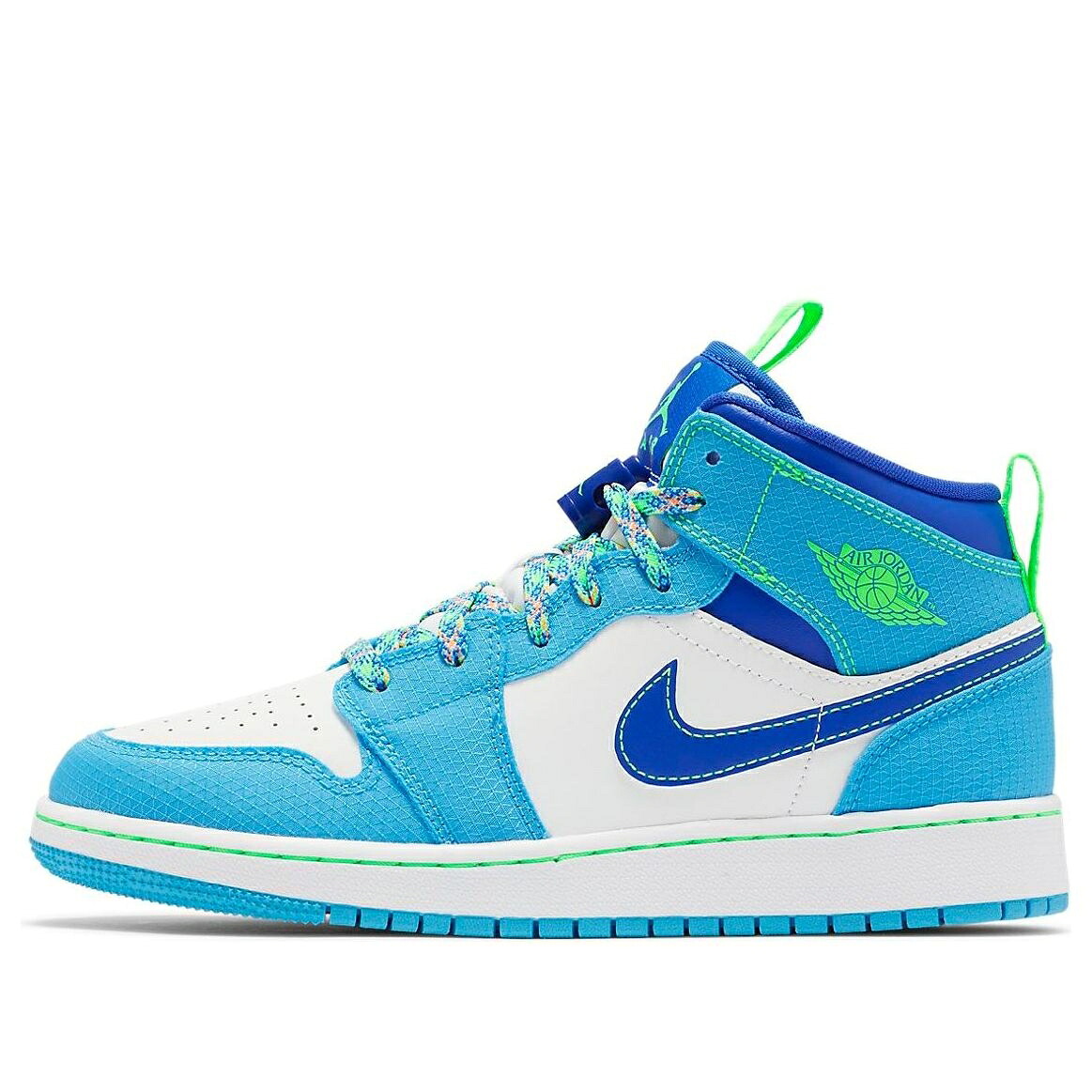 ナイキ ジョーダン ミッド 青色 ブルー 'SPRITE' ジュニア キッズ JORDAN (GS) AIR 1 MID SE DA8010-400 / LIGHT BLUE ROYAL BLUE ベビー マタニティ スニーカー|スニケス