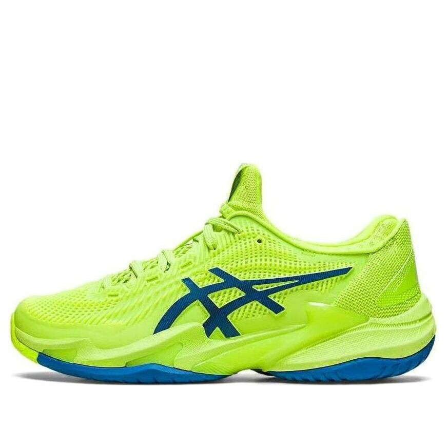 アシックス コート 緑 グリーン 青色 ブルー 'HAZARD GREEN' スニーカー レディース ASICS (WMNS) COURT FF 3 1042A220-300 / HAZARD GREEN REBORN BLUE|スニケス