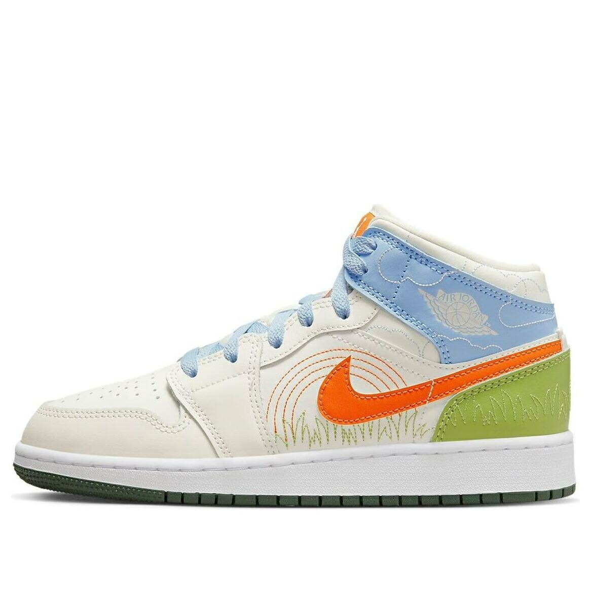ナイキ ジョーダン ミッド 白色 ホワイト 橙 オレンジ TITCH ジュニア キッズ JORDAN (GS) AIR 1 MID SE DX2462-100 / WHITE ORANGE ベビー マタニティ スニーカー
