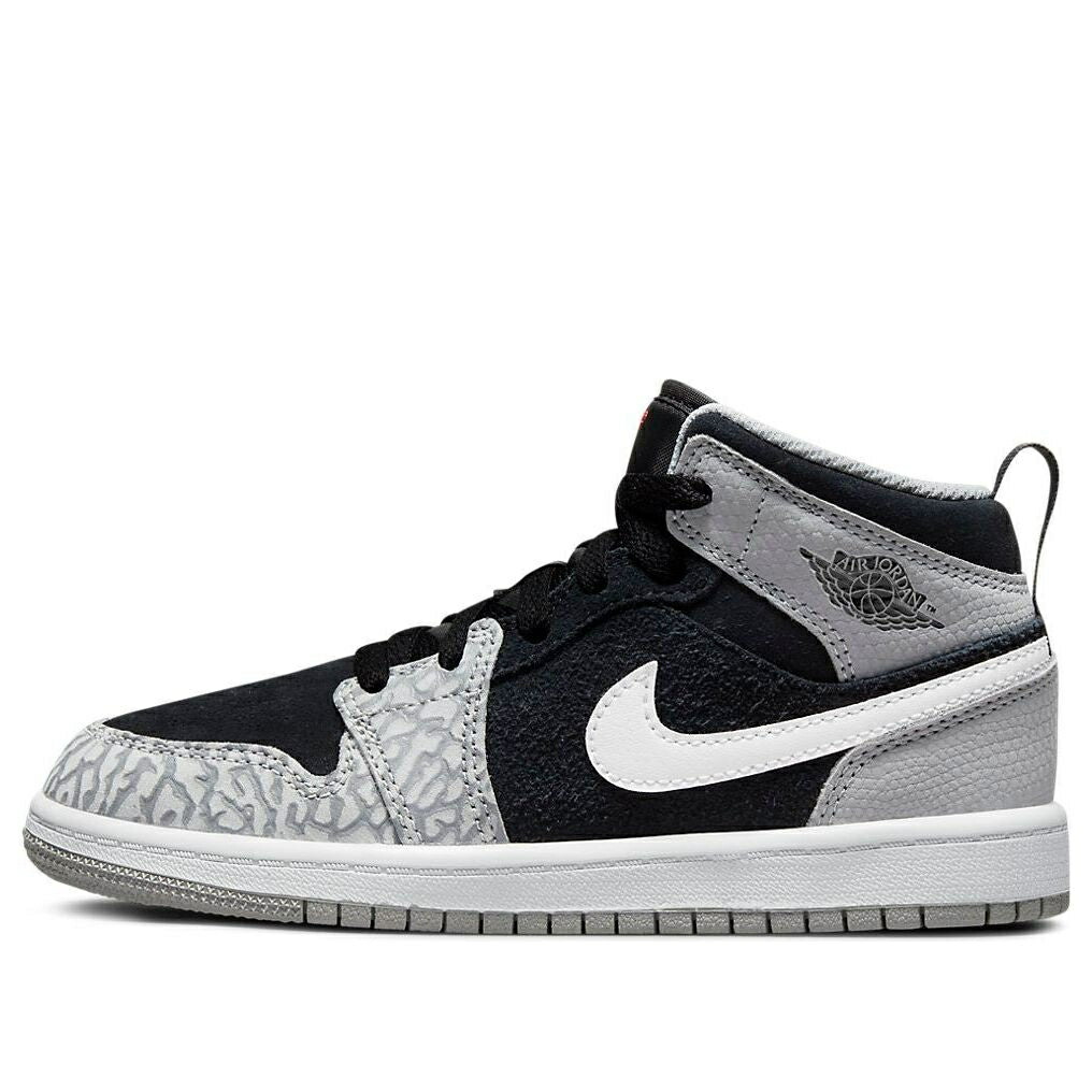 ナイキ ジョーダン ミッド 黒色 ブラック 灰色 グレー ELEPHANT TOE ジュニア キッズ JORDAN (PS) AIR 1 MID SE DM6215-016 / BLACK GREY ベビー マタニティ スニーカー